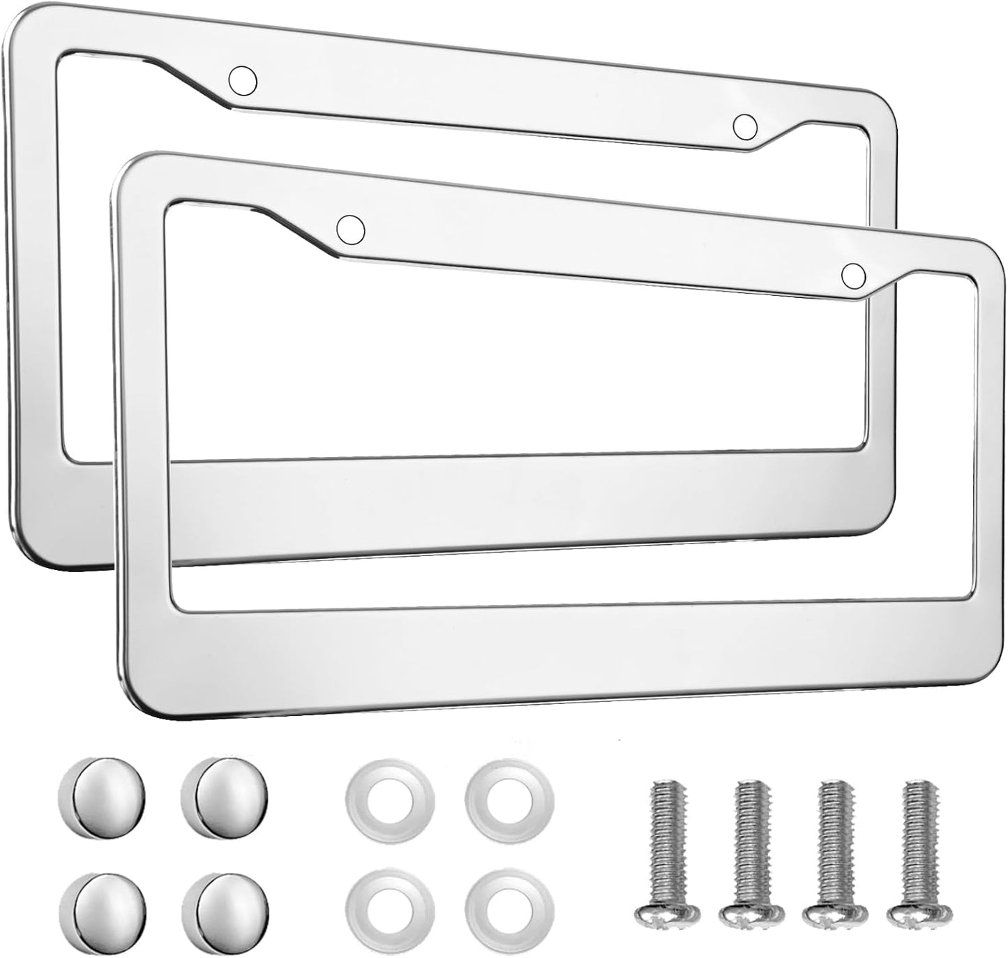 Silver Custom Car License Plate Frame, Silver Aluminum Truck Car Van Decor Vehicle Accessories Auto Parts, Promotional Products