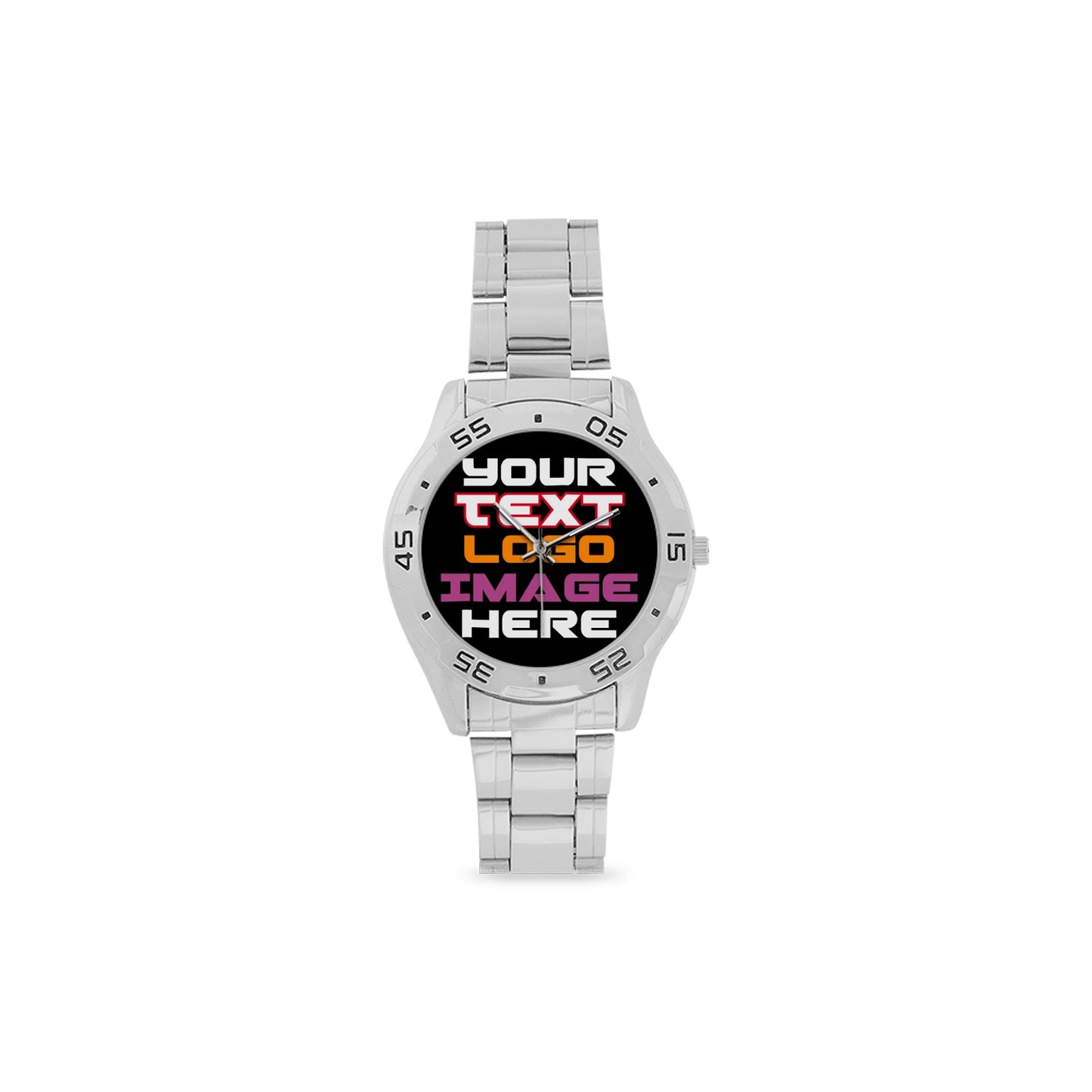 Personalized Men's Stainless Steel Watch, Analog Watch, Promotional Products, Gift Ideas