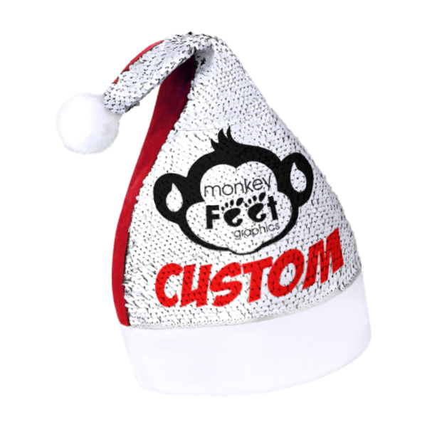 Personalized Sequin Christmas Hat, Your Image, Design, Logo, Text, Promotional Products, Gift Ideas, Personalized Gifts