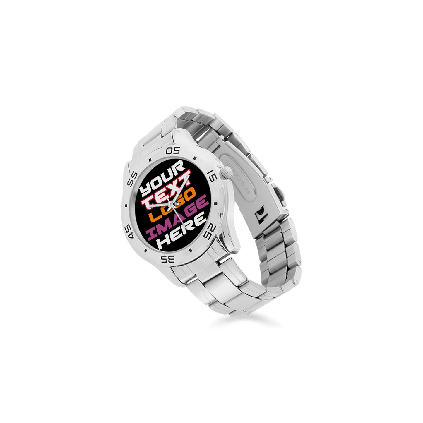 Personalized Men's Stainless Steel Watch, Analog Watch, Promotional Products, Gift Ideas