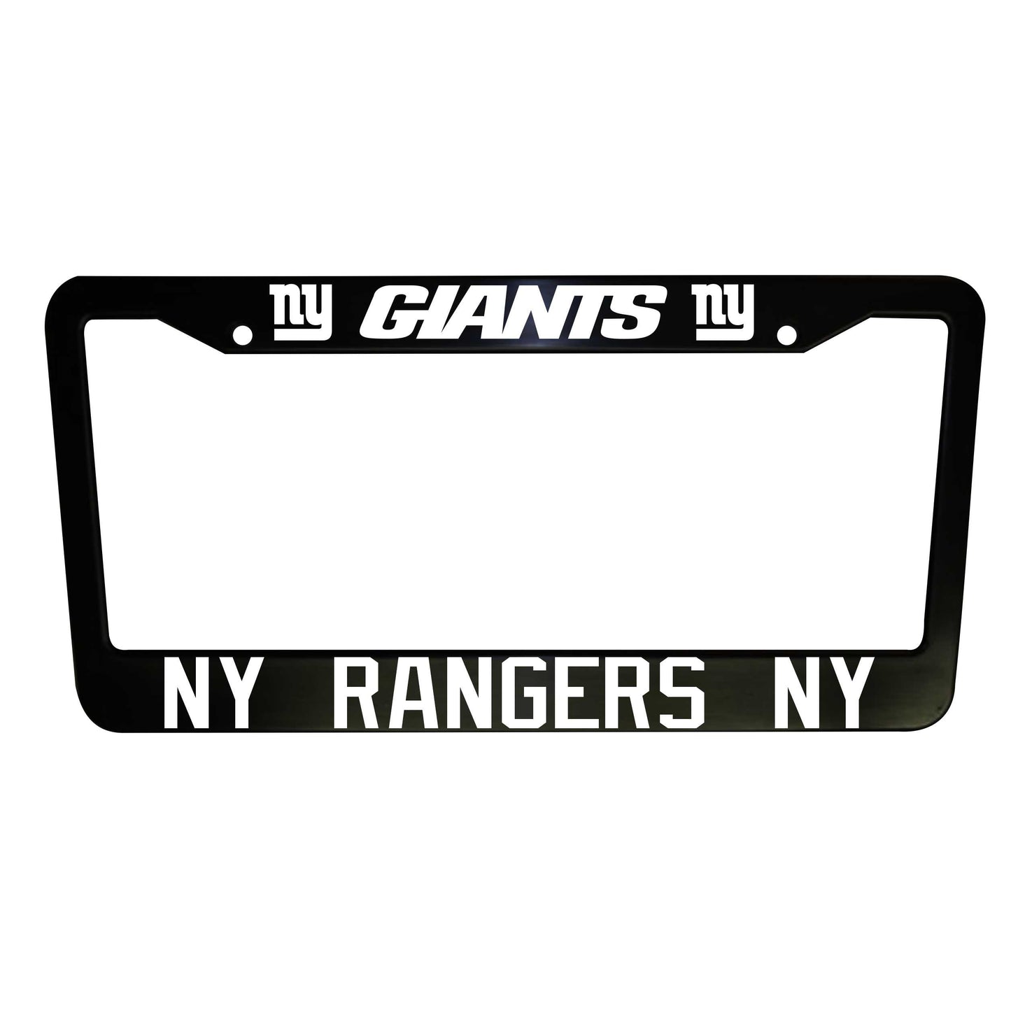 SET of 2 - New York Giants / Rangers Black Plastic or Aluminum License Plate Frames Truck Car Van Décor Accessories New Vehicle Gifts Holder