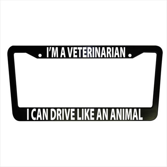 Funny Vet License Plate Frame for Cars & Trucks, Plastic or Aluminum  Truck Car Van Decor Car Accessories Vehicle Gifts Holder Auto Parts