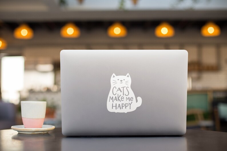Cats Make Me Happy Vinyl Decal Car Truck Window Vinyl Sticker Vehicle Accessories Car Décor Kitty Outdoor Stickers