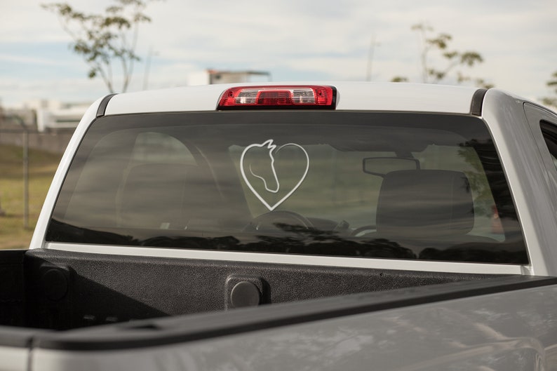 Horse Heart Vinyl Decal Car Truck Window Vinyl Sticker Vehicle Accessories Car Décor Outdoor Weather Proof