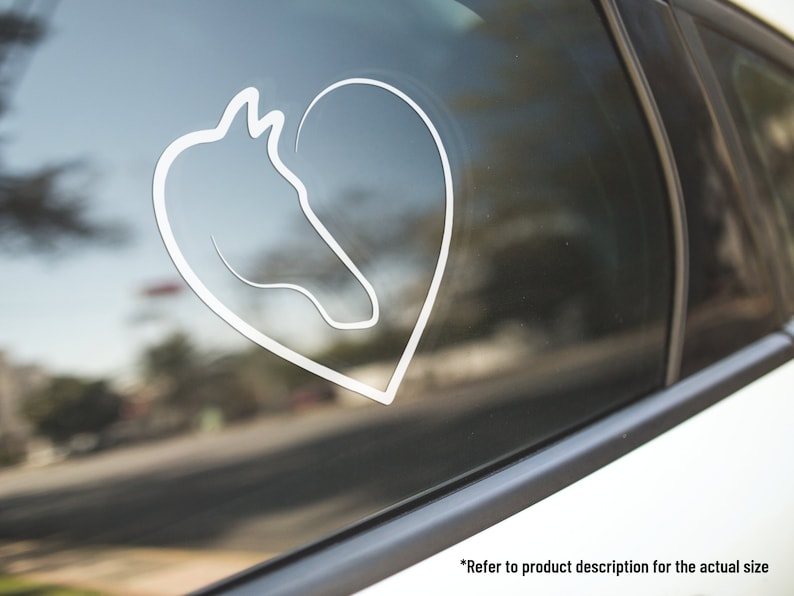 Horse Heart Vinyl Decal Car Truck Window Vinyl Sticker Vehicle Accessories Car Décor Outdoor Weather Proof