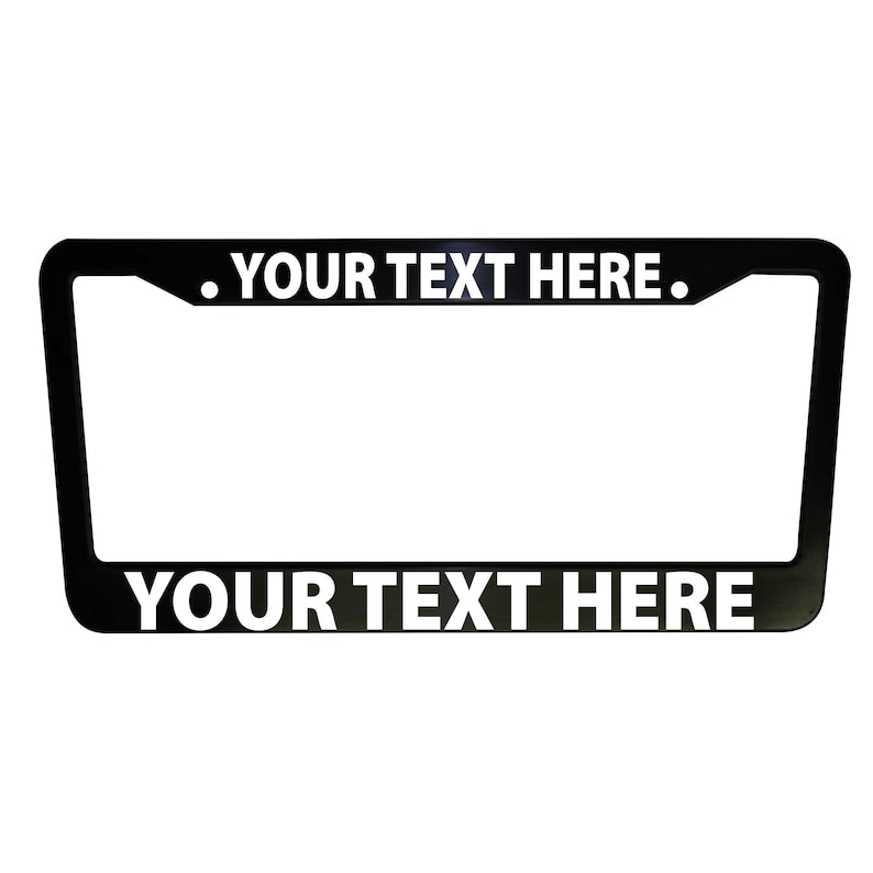Custom Car License Plate Frame Black Plastic or Aluminum Truck Car Van Décor Vehicle Accessories Auto Parts