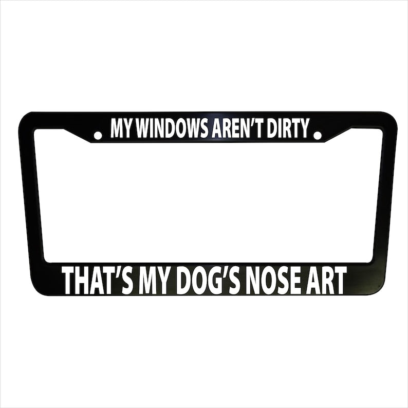 Dogs Art Nose Funny License Plate Frame Plastic or Aluminum Truck Car Van Decor Car Accessories Vehicle Gifts Holder Auto Parts