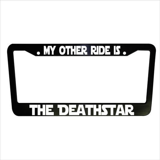 My Other Ride The Deathstar Plastic or Aluminum License Plate Frame Truck Car Van Décor Car Accessories Vehicle Gifts Holder Auto Parts