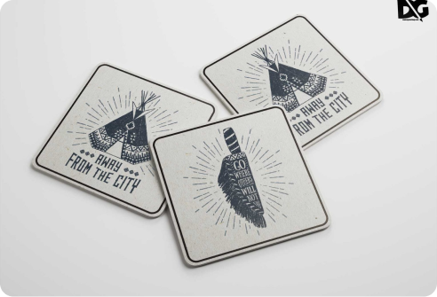Custom Coasters (Pack of 10) Cork + Hardwood - Promotional Products