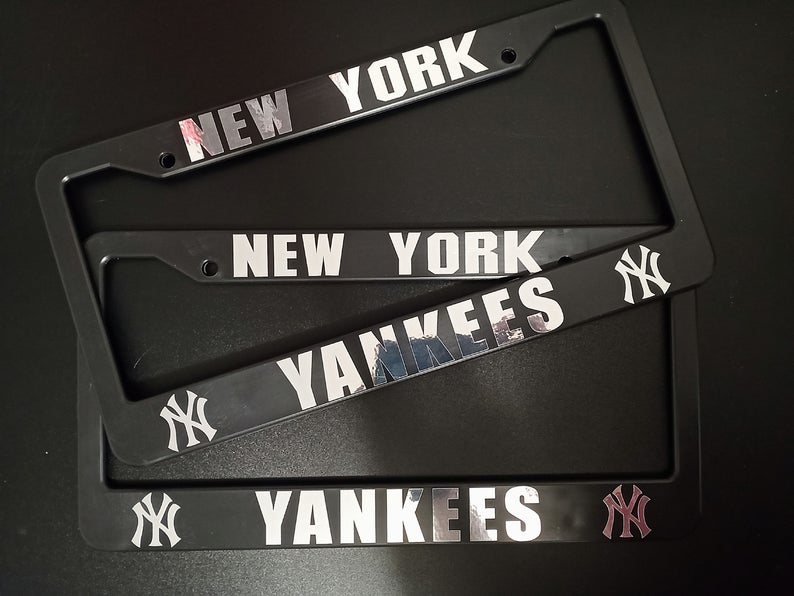 Historiker træt af kontrol Set of 2 New York Yankees Car License Plate Frames Plastic or Aluminum –  Monkey Feet Graphics