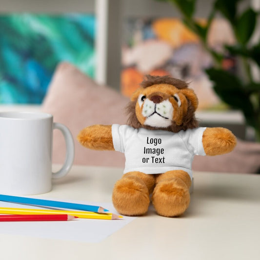 Custom Stuffed Animals with Tee with Your Image, Design, Logo, Text, Promotional Products, Gift Ideas