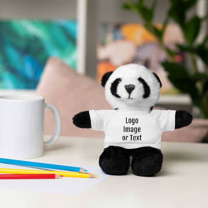 Custom Stuffed Animals with Tee with Your Image, Design, Logo, Text, Promotional Products, Gift Ideas