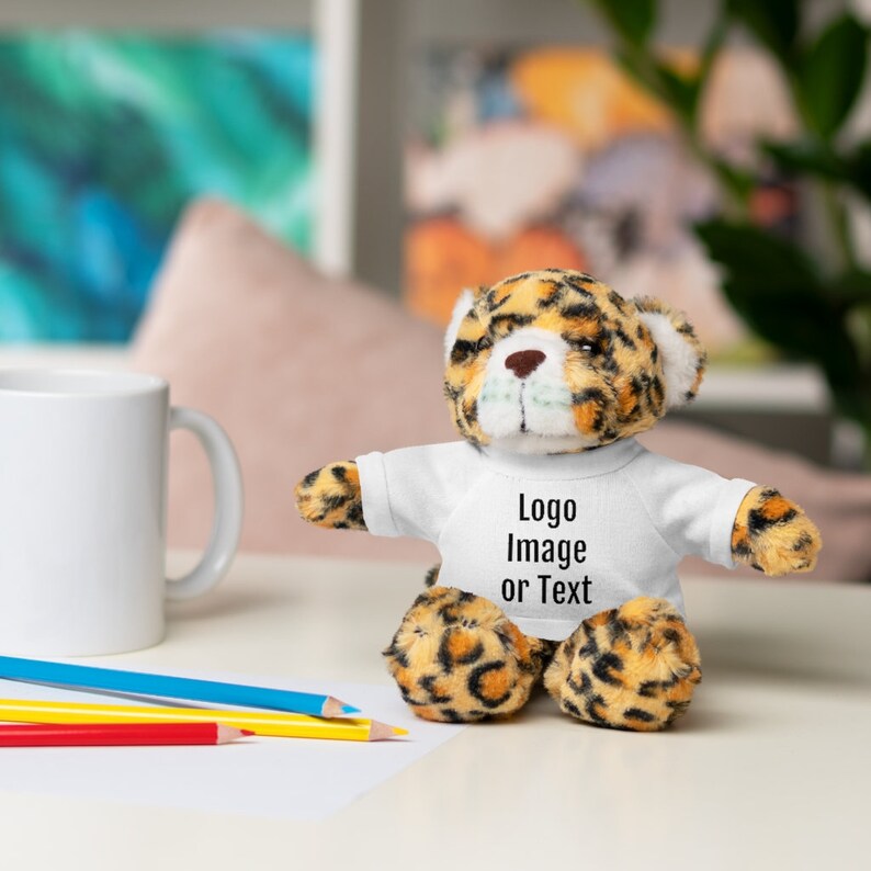 Custom Stuffed Animals with Tee with Your Image, Design, Logo, Text, Promotional Products, Gift Ideas