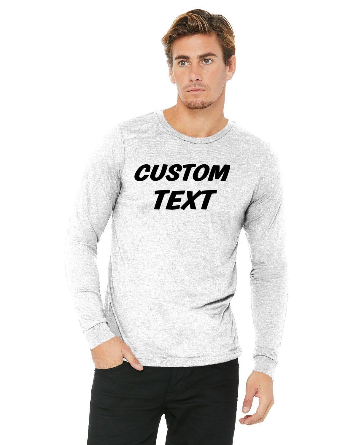Custom Unisex Adult Jersey Long-Sleeve T-Shirt Personalized Tee Promotional Products Business Marketing Apparel
