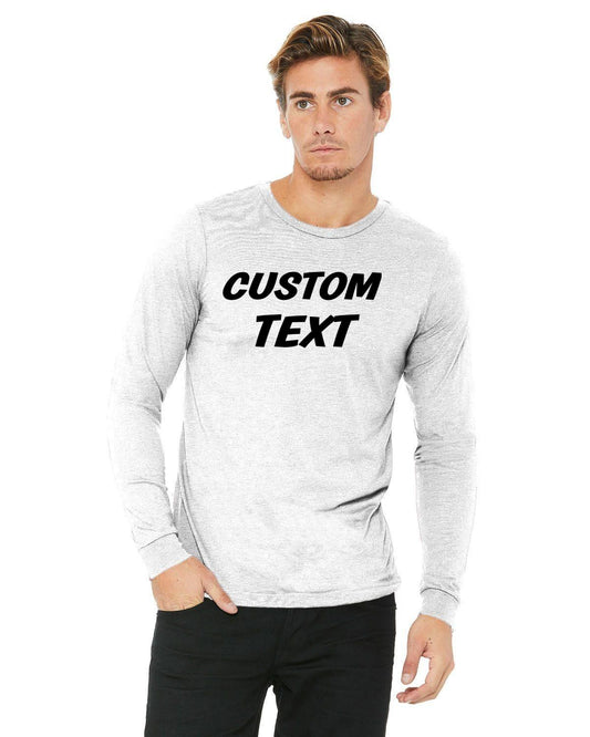Custom Unisex Adult Jersey Long-Sleeve T-Shirt Personalized Tee Promotional Products Business Marketing Apparel