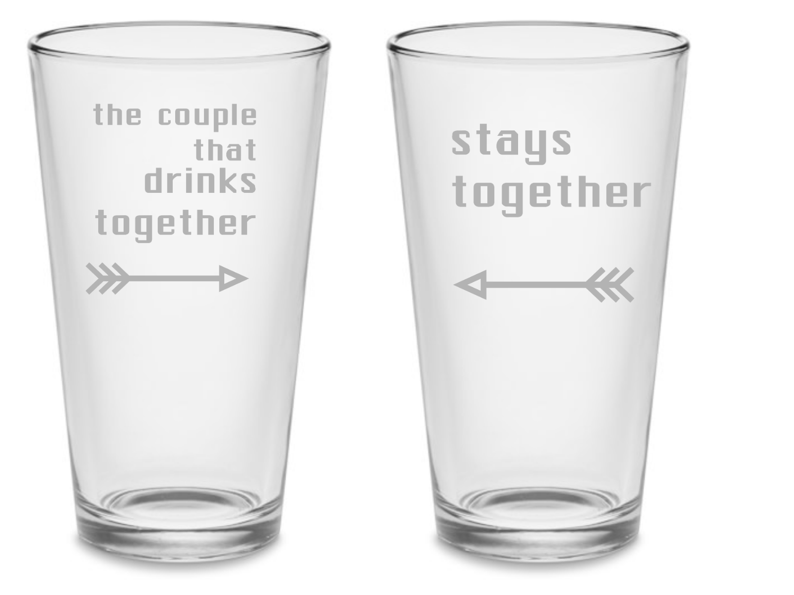 2 Pint Glass Set His & Hers - Design: HH6