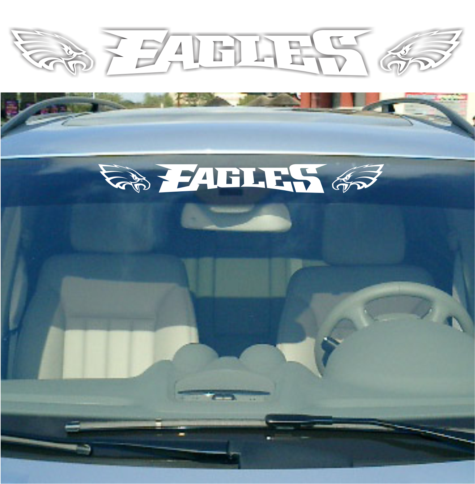 PHILADELPHIA EAGLES LOGO CAR DECAL VINYL STICKER WHITE 3 SIZES