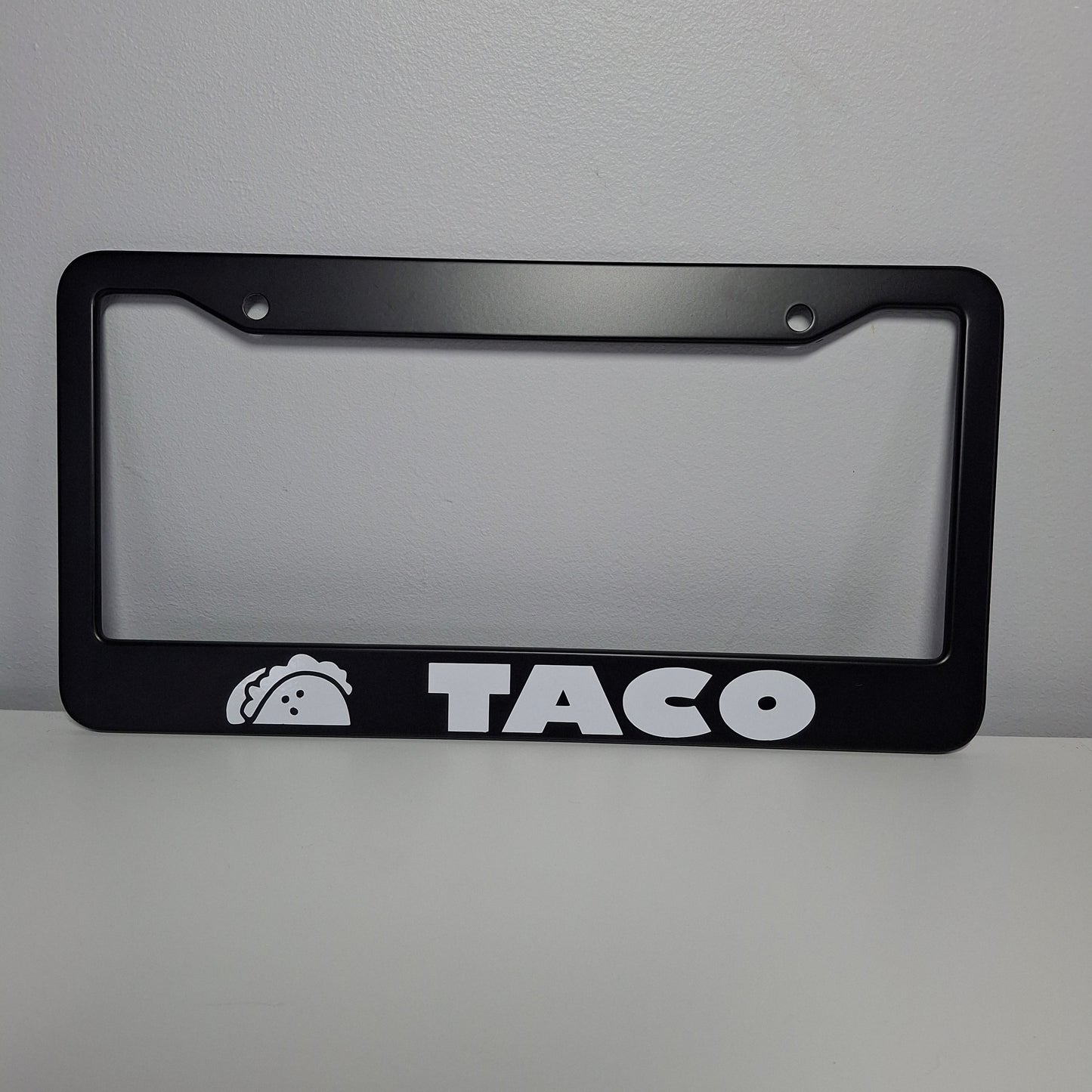 Taco Funny Black Plastic Aluminum Metallic License Plate Frame Truck Car Van Decor Car Accessories New Car Gifts Auto Parts