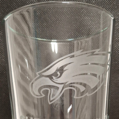 Set Philadelphia Eagles Super Bowl 59 Champions Beer Glasses 2025 Pint Glasses Etched Tumbler Drinkware 16 oz. Cocktail Mixing Glass