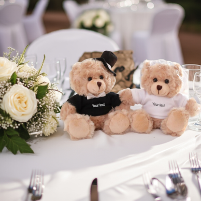 3pc Custom Couple Wedding Bears, 6" Personalized Stuffed Animals, Your Image, Design, Logo, Text, Gift Ideas, Personalized Gifts