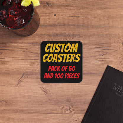 Custom Coasters (50, 100 pcs) Personalized Drink Coasters for Home Decor Housewarming Gift Party Favors Bar Accessories Table