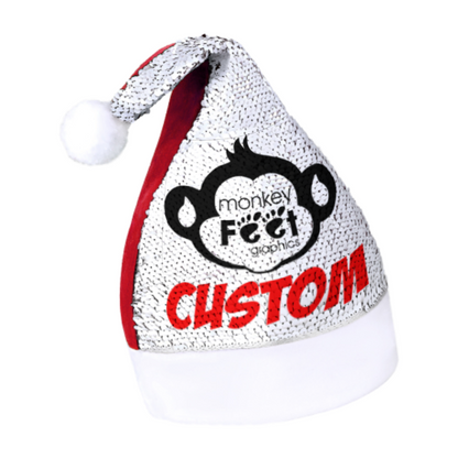 Personalized Sequin Christmas Hat, Your Image, Design, Logo, Text, Promotional Products, Gift Ideas, Personalized Gifts