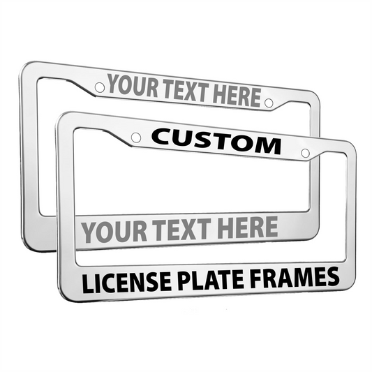 Silver Custom Car License Plate Frame, Silver Aluminum Truck Car Van Decor Vehicle Accessories Auto Parts, Promotional Products