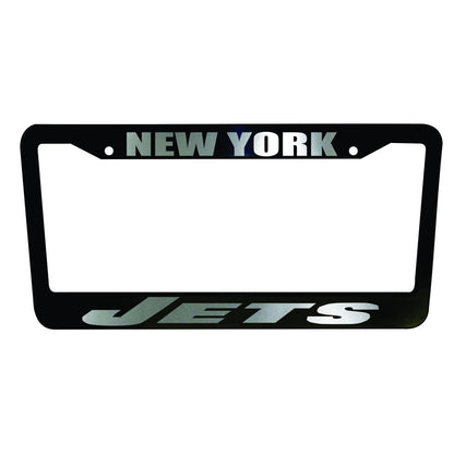 SET of 2 - New York Jets Black Plastic or Aluminum License Plate Frames Truck Car Van Décor Car Accessories New Car Gifts Sports Car Parts