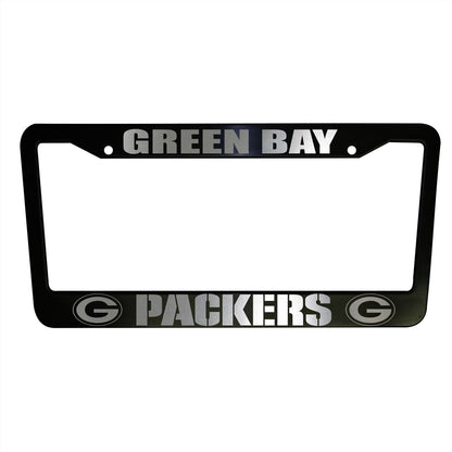 Set of 2 - Green Bay Packers Black Plastic or Aluminum License Plate Frames Truck Car Van Décor Car Accessories New Car Gifts Football Goods