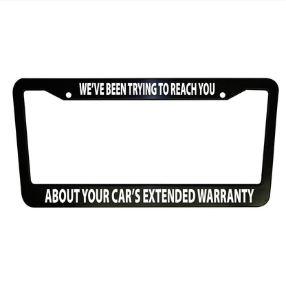 Car Extended Warranty Funny Car License Plate Frame Black Plastic or Aluminum Truck Car Van Décor Vehicle Accessories Meme Gifts Auto Parts