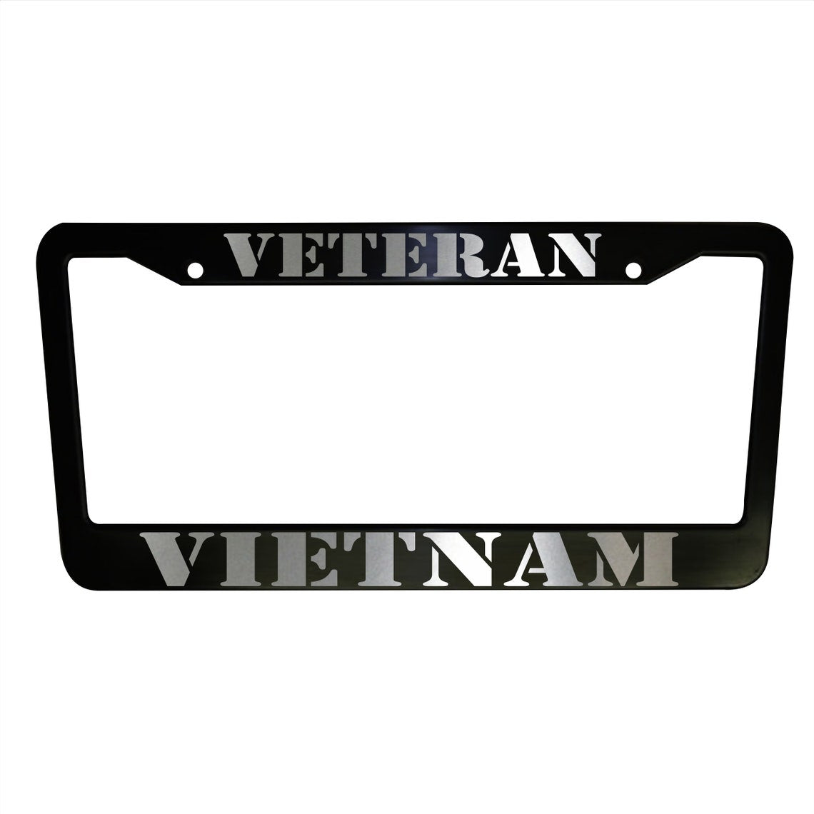 SET of 2 - Vietnam Veteran Army USA Black Plastic or Aluminum License Plate Frames Truck Car Van Décor Accessories New Vehicle Gifts Holders