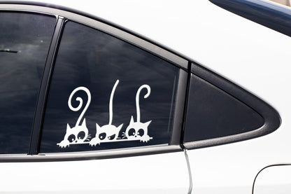 Cats Peeking Decal Cute Pet Lover Vinyl Car Truck Window Vinyl Sticker Vehicle Accessories Car Décor Kitty Stickers