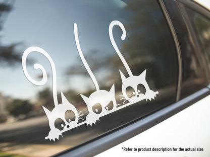 Cats Peeking Decal Cute Pet Lover Vinyl Car Truck Window Vinyl Sticker Vehicle Accessories Car Décor Kitty Stickers