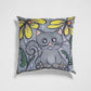 Square Cat Pillowcase Handmade Painted Crafted Cotton Canvas Gifts Home Decor