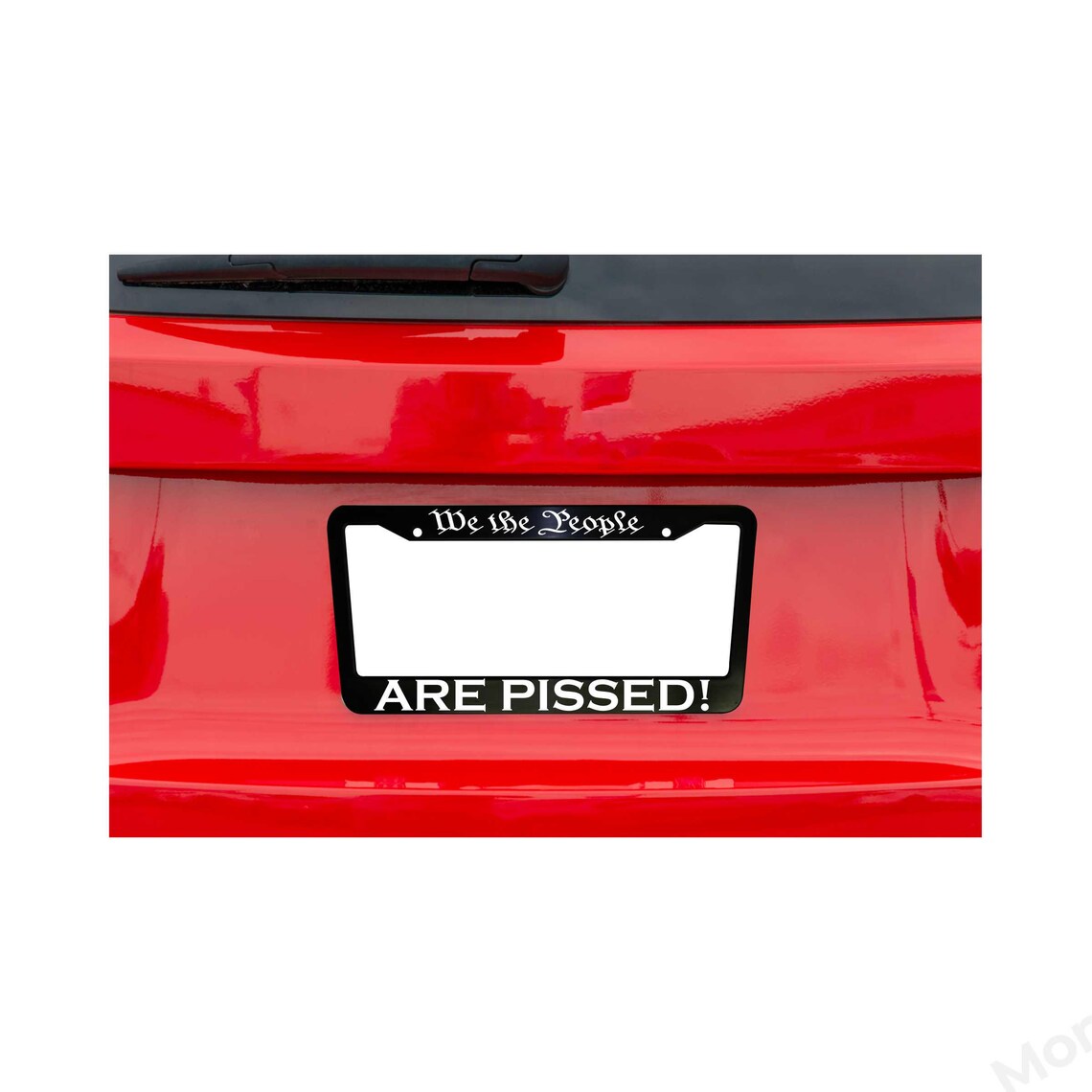 We The People License Plate Frame, Patriotic in Black Plastic and Aluminum for Cars and Trucks, We The People are Pissed! Car Accessories