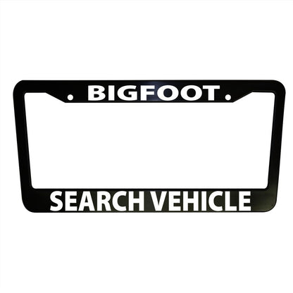 Bigfoot Search Vehicle Funny Car License Plate Frame Black Plastic or Aluminum Truck Car Van Décor Car Accessories New Vehicle Gifts Auto Parts