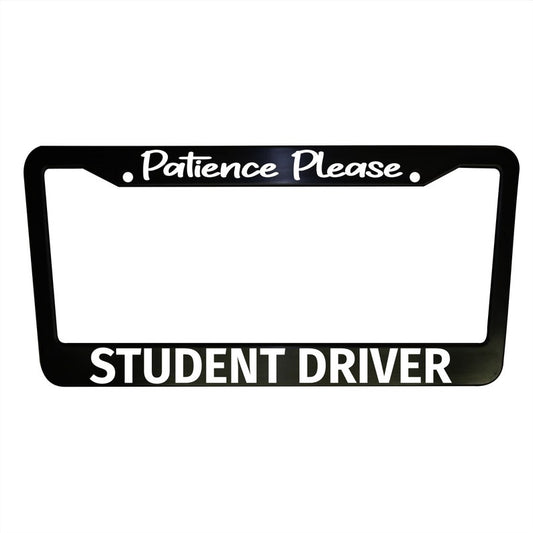 Student Driver Black Plastic Aluminum License Plate Frame Truck Car Van Decor Vehicle Accessories New Driver Car Gifts Parts Teenagers