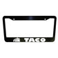Taco Funny Black Plastic Aluminum Metallic License Plate Frame Truck Car Van Decor Car Accessories New Car Gifts Auto Parts