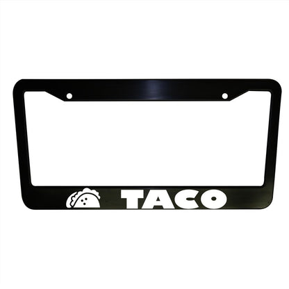 Taco Funny Black Plastic Aluminum Metallic License Plate Frame Truck Car Van Decor Car Accessories New Car Gifts Auto Parts