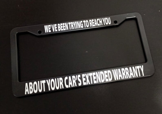 Car Extended Warranty Funny Car License Plate Frame Black Plastic or Aluminum Truck Car Van Décor Vehicle Accessories Meme Gifts Auto Parts