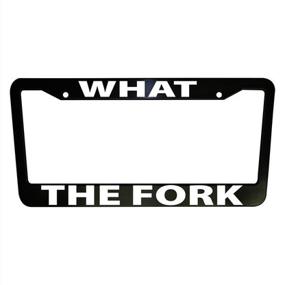 What The Fork Funny Black Plastic, Aluminum License Plate Frames Truck Car Van Décor Car Accessories New Car Gifts Handmade Holder