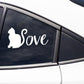 Cat Love Vinyl Decal Car Truck Window Vinyl Sticker Vehicle Accessories Car Décor Kitty Outdoor Stickers