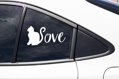 Cat Love Vinyl Decal Car Truck Window Vinyl Sticker Vehicle Accessories Car Décor Kitty Outdoor Stickers