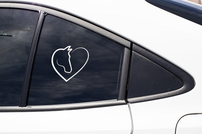 Horse Heart Vinyl Decal  Car Truck Window Vinyl Sticker Vehicle Accessories Car Décor Outdoor Weather Proof