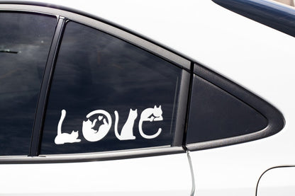 Love Cats Silhouette Vinyl Decal Car Truck Window Vinyl Sticker Vehicle Accessories Car Décor Kitty Outdoor Stickers