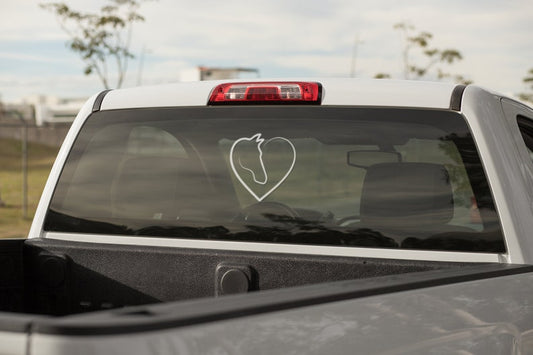 Horse Heart Vinyl Decal  Car Truck Window Vinyl Sticker Vehicle Accessories Car Décor Outdoor Weather Proof