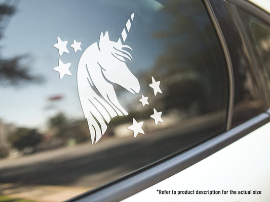Unicorn Stars Cute Vinyl Decal Car Truck Window Vinyl Sticker Vehicle Accessories Car Décor Outdoor Weather Proof