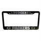 Set of 2 - Dodgers / Packers Car License Plate Frames Plastic or Aluminum Black Truck Parts Vehicle Accessories Auto Decor