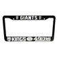 SET of 2 - San Francisco Giants, 49ers, Sacramento Kings Black Plastic or Aluminum License Plate Frames Truck Car Van Vehicle Accessories