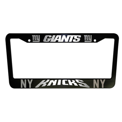 SET of 2 - New York Giants / Knicks Black Plastic or Aluminum License Plate Frames Truck Car Van Décor Accessories New Vehicle Gifts Holder